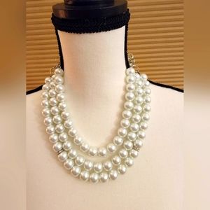 3 Strand Faux Pearl Set
